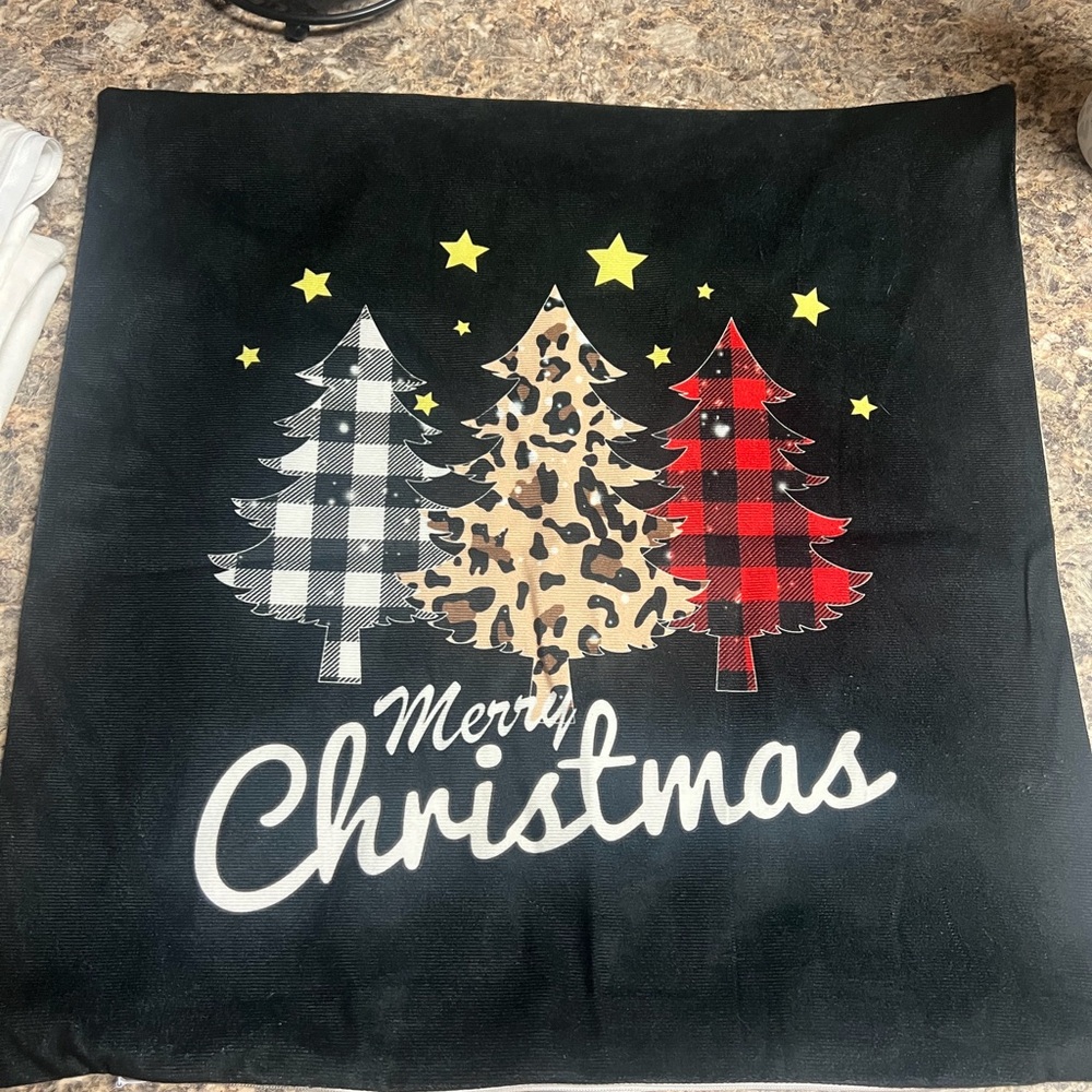 Festive Christmas Tree Pillow Cover